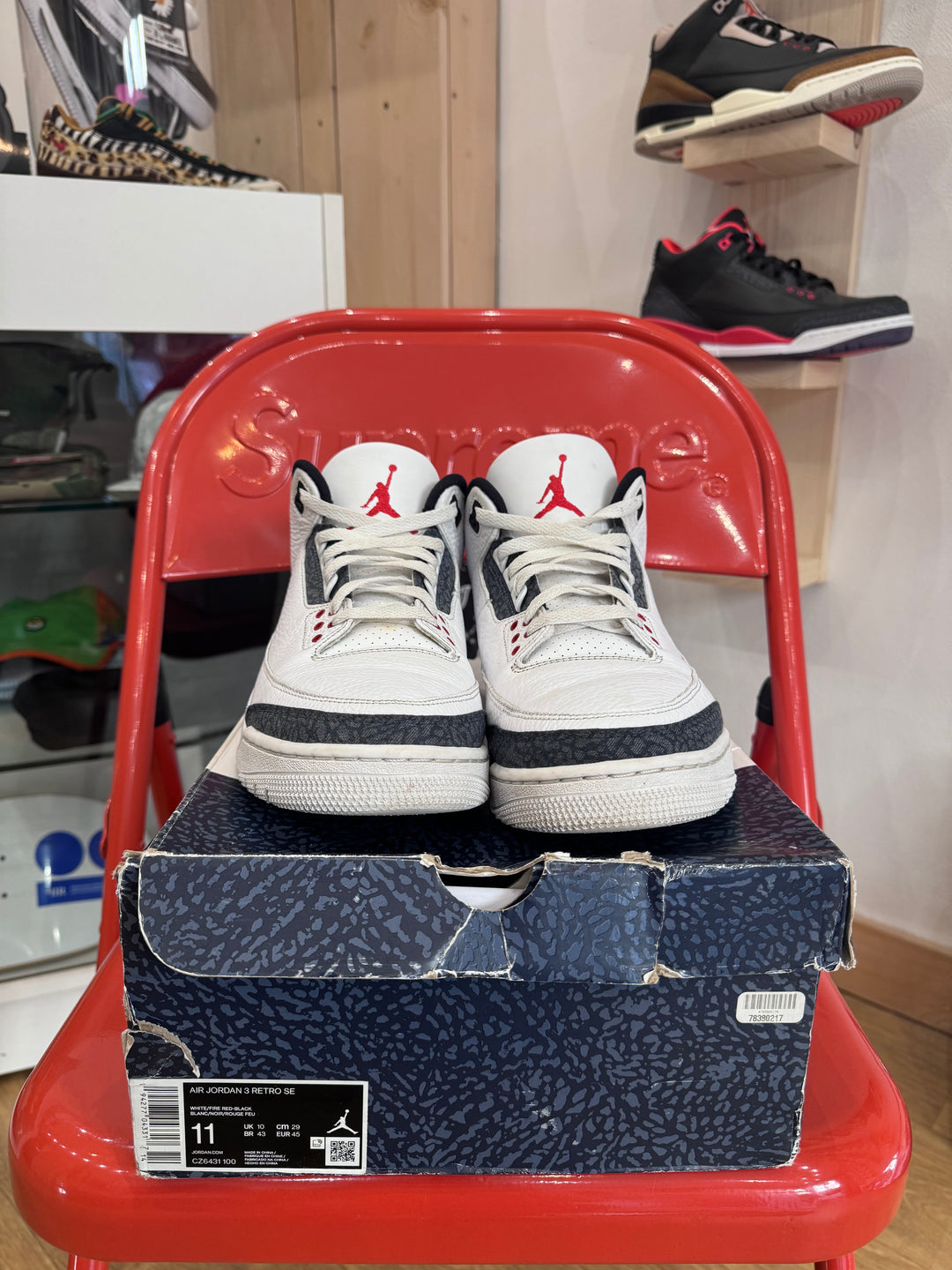 Jordan 3 se denim fire red