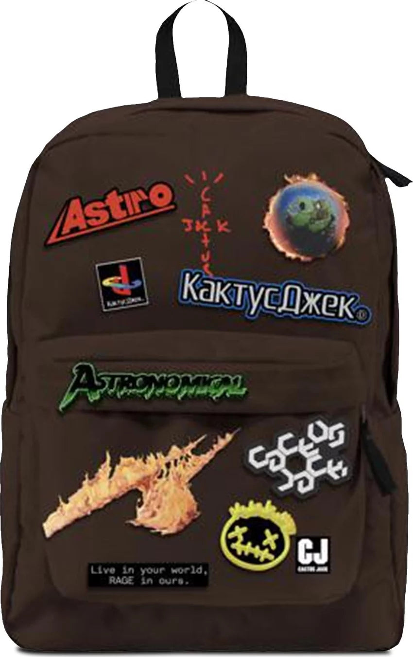 Cactus Jack by Travis Scott Backpack With Patch Set 'Brown'